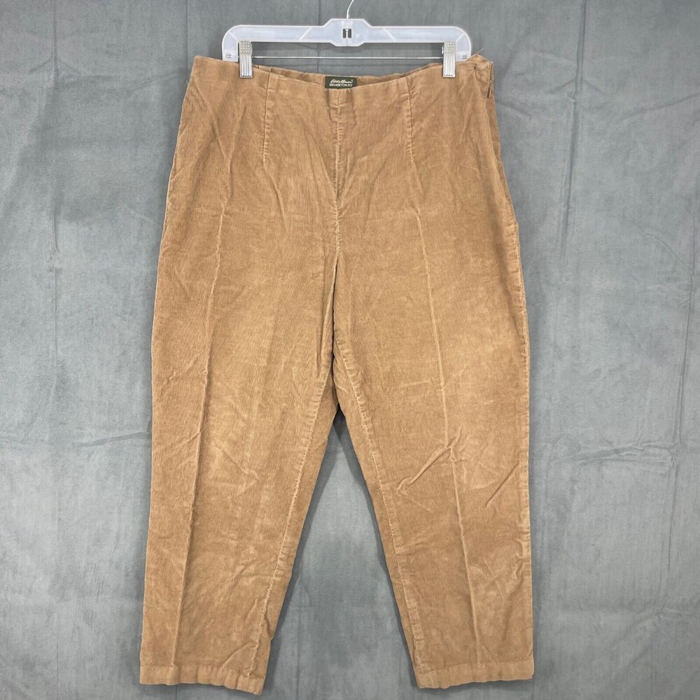 Vintage Eddie Bauer Corduroy Pants Womens 18 Brown Bremerton Fit Cotton